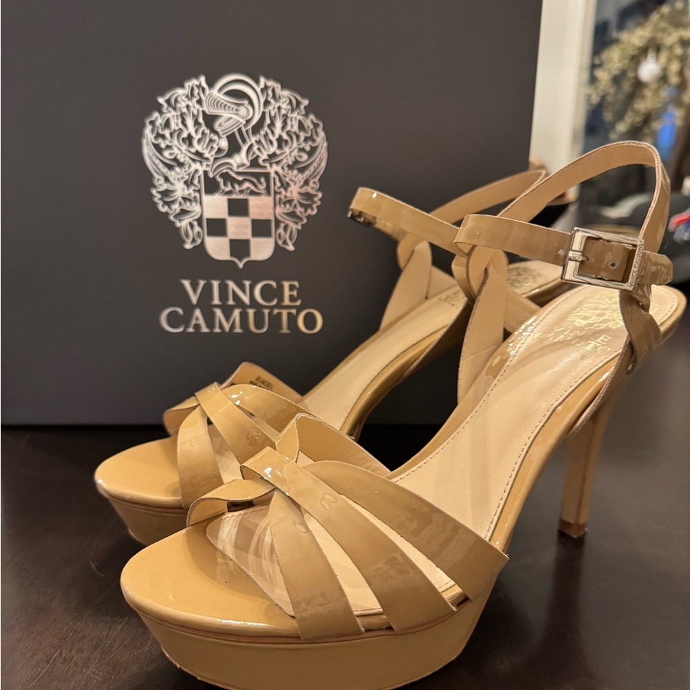 Vince Camuto Beige Strappy Heels